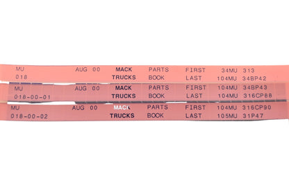 Mack MU018, MU018-00-01, MU018-00-02 Parts Book 34MU313 -105MU31P47 Microfiche Lot of 3 NOS