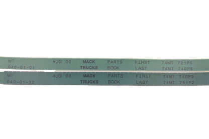 Mack MT040-01-01, MT040-01-02 Parts Book 74MT721P5 - 74MT751P2 Microfiche Lot of 2 NOS