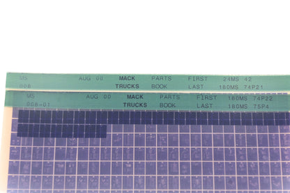 Mack MS008, MS008-01 Parts Book 24MS42 - 180MS75P4 Microfiche Lot of 2 NOS