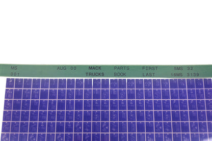 Mack MS001 Parts Book 5MS32 -16MS3139 Microfiche NOS