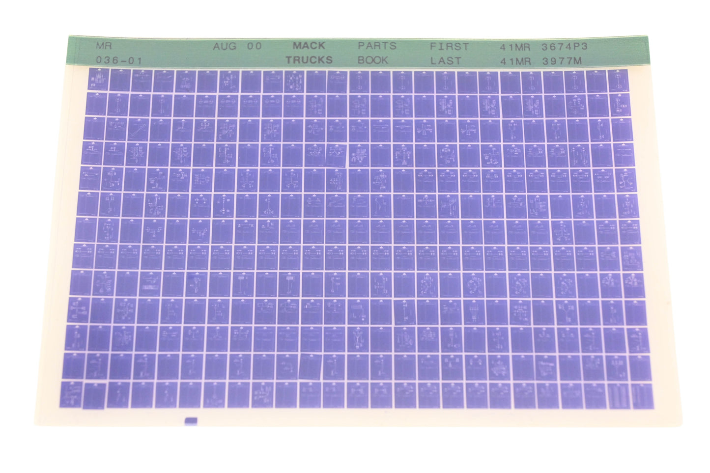 Mack MR036-01 Parts Book 41MR3674P3 - 41MR3977M Microfiche NOS