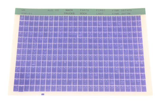Mack MR036-01 Parts Book 41MR3674P3 - 41MR3977M Microfiche NOS