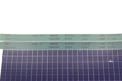 Mack MR007, MR007-01 Parts Book 4MR49304P6 -16MR35P2 Microfiche Lot of 2 NOS