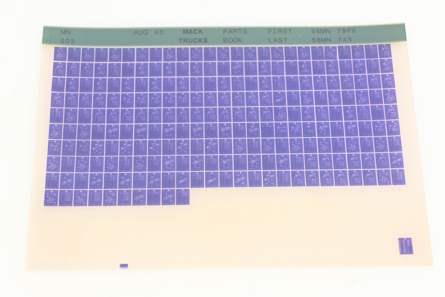 Mack MN003 Parts Book 58MN79P6 - 58MN745 Microfiche NOS