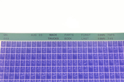 Mack MN003 Parts Book 58MN79P6 - 58MN745 Microfiche NOS
