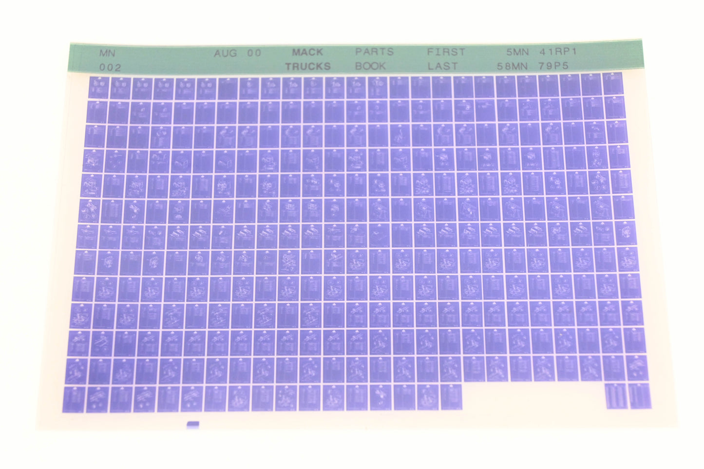 Mack MN002 Parts Book 5MN41RP1 - 58MN79P5 Microfiche NOS