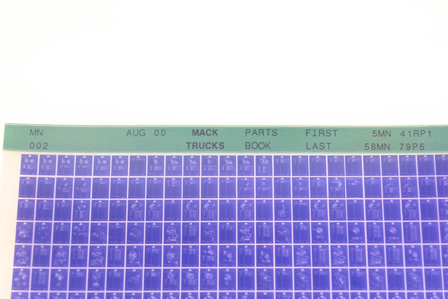 Mack MN002 Parts Book 5MN41RP1 - 58MN79P5 Microfiche NOS