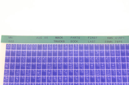 Mack MN002 Parts Book 5MN41RP1 - 58MN79P5 Microfiche NOS