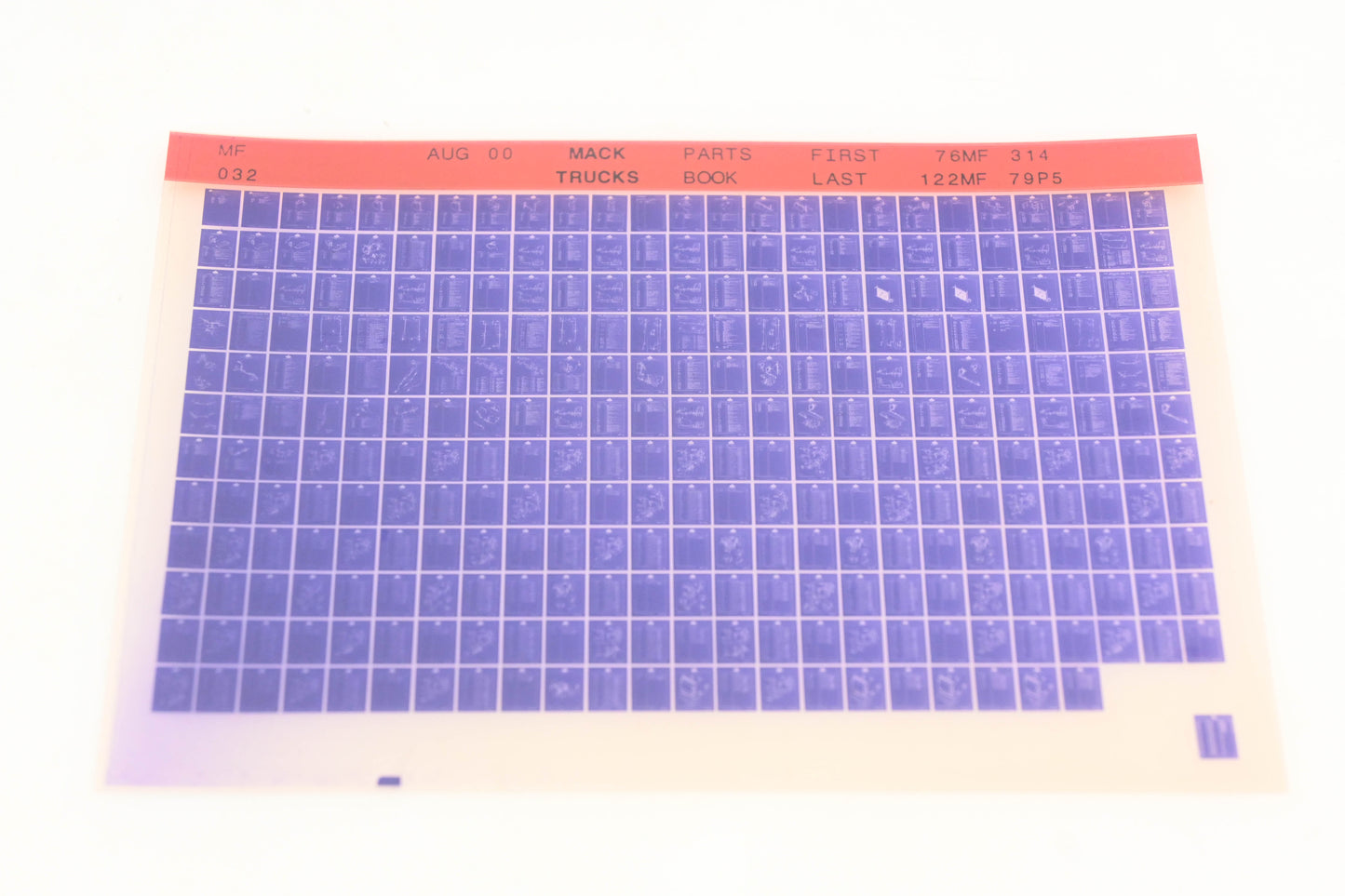 Mack MF032 Parts Book 769MF314 - 122MF79P5 Microfiche NOS
