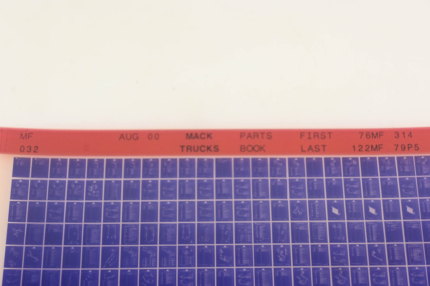 Mack MF032 Parts Book 769MF314 - 122MF79P5 Microfiche NOS