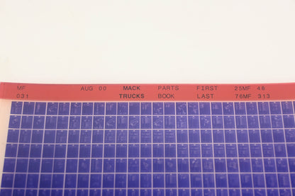 Mack MF031 Parts Book 25MF48 - 76MF313 Microfiche NOS