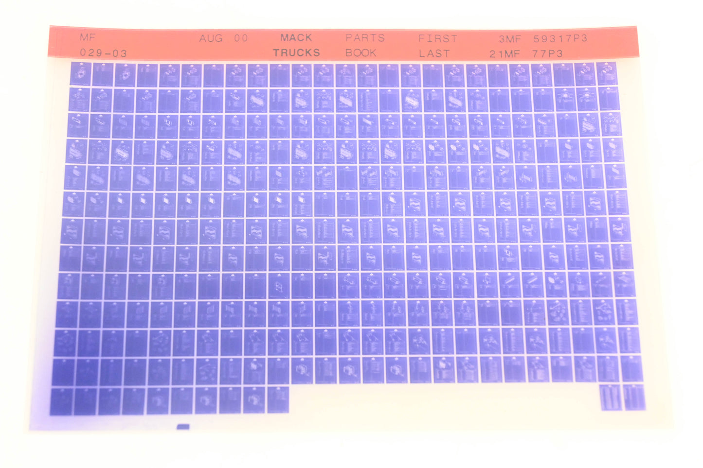 Mack MF029-03 Parts Book 3MF59317P3 21MF77P3 Microfiche NOS