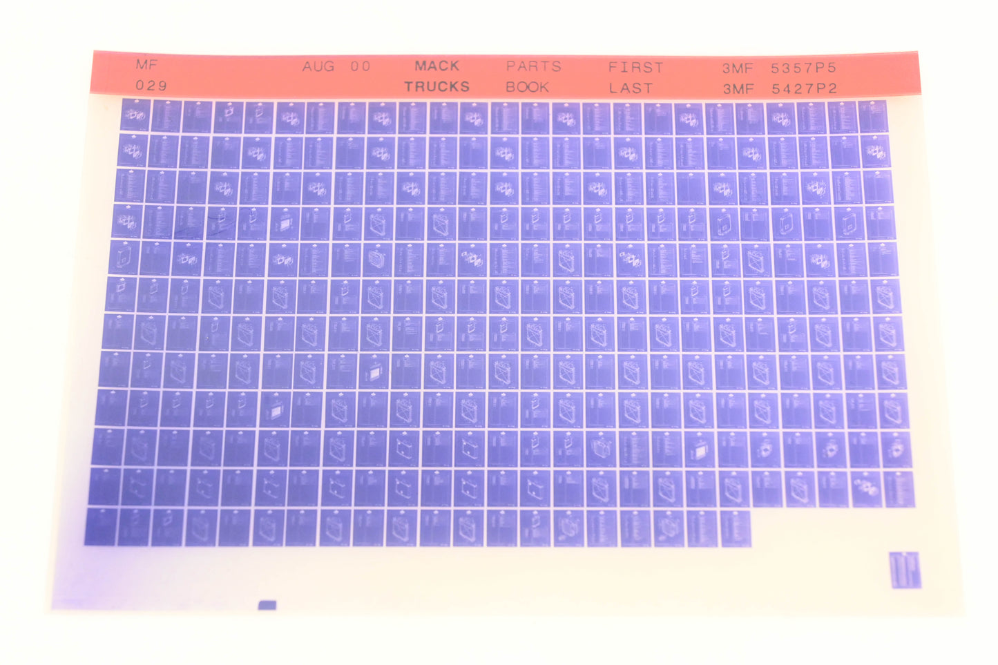 Mack MF029 Parts Book 3MF5357P5 - 3MF5427P2 Microfiche NOS