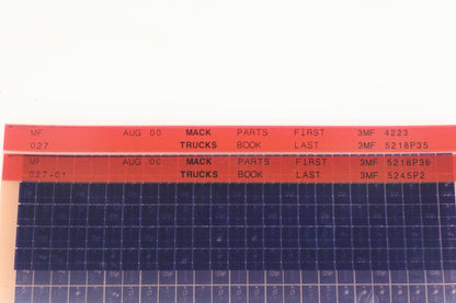 Mack MF027, MF027-01 Parts Book 3MF4223 - 3MF5245P2 Microfiche Lot of 2 NOS