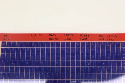 Mack MF014 Parts Book 1MF5874P3 - 1MF5952 Microfiche NOS