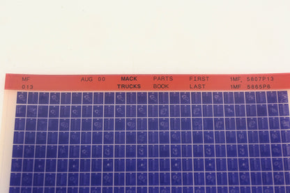 Mack MF013 Parts Book 1MF5807P13 - 1MF5865P6 Microfiche NOS