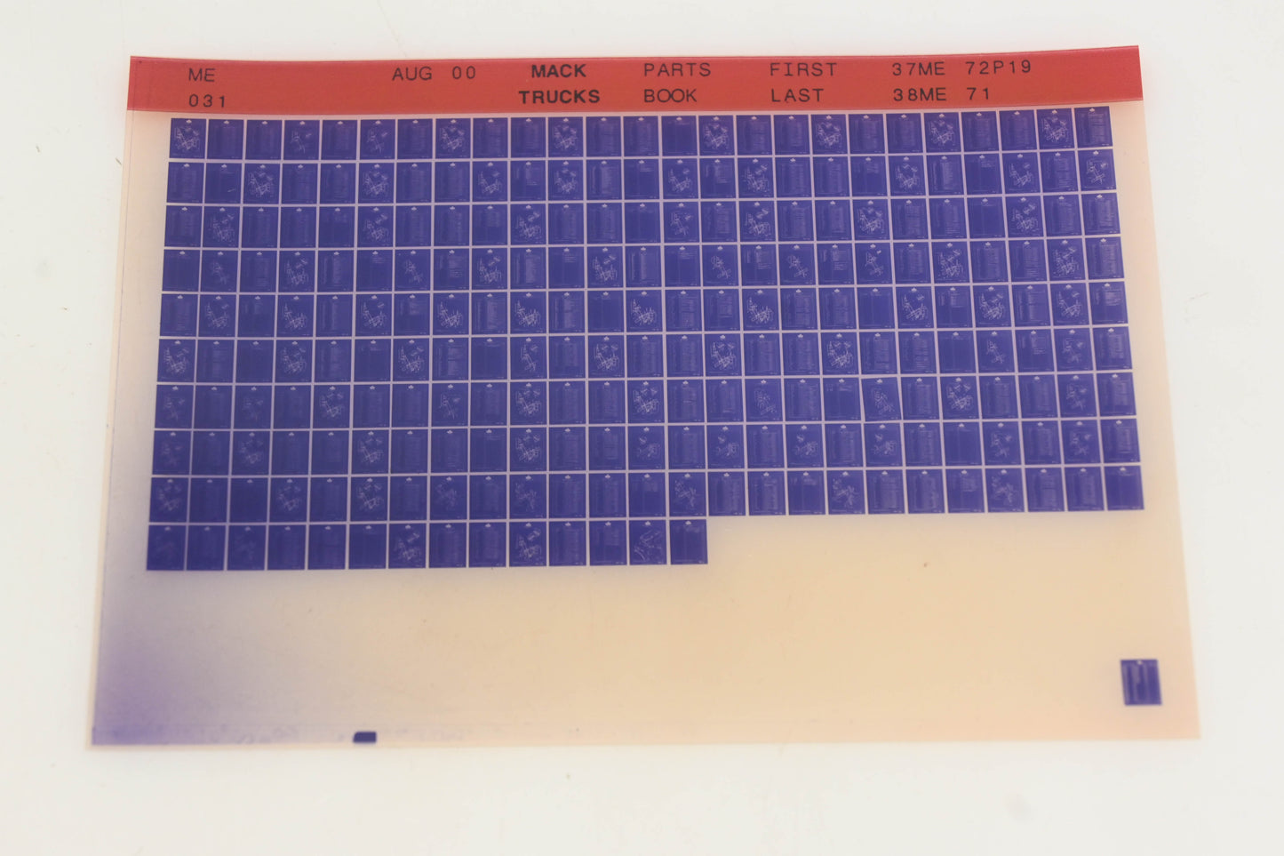 Mack ME031 Parts Book 37ME72P19 - 38ME71 Microfiche NOS