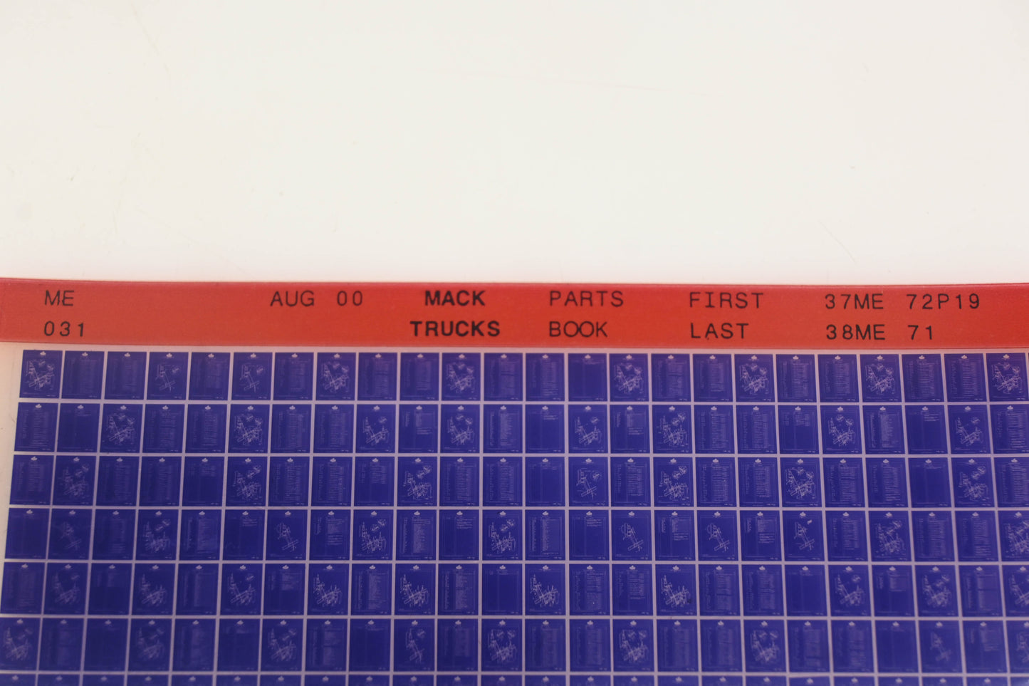Mack ME031 Parts Book 37ME72P19 - 38ME71 Microfiche NOS
