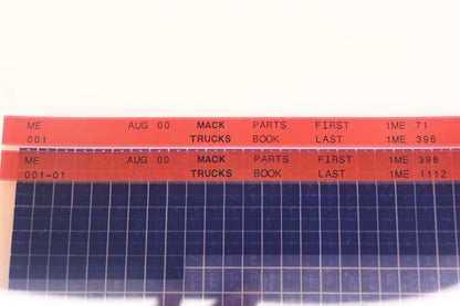 Mack ME001, ME001-01 Parts Book 1ME71 - 1ME1112 Microfiche Lot of 2 NOS
