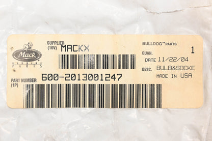 Mack 600-2013001247 Bulb & Socket Assembly NOS
