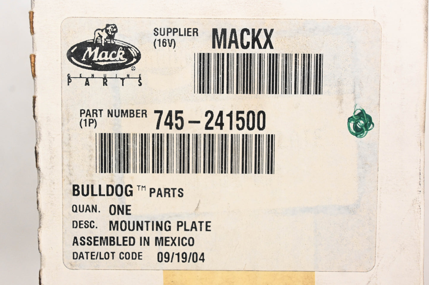 Mack 745-241500, T-241500-D Bendix Treble Mounting Plate NOS