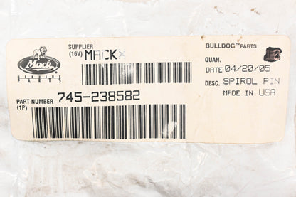 Mack 745-238582 Spirol Pin NOS