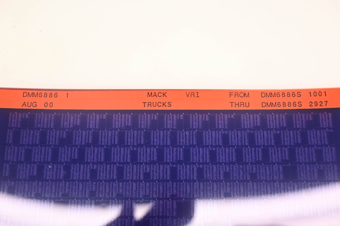 Mack DMM6886 1 DMM6886S1001 - DMM6886S2927 VRI Microfiche NOS