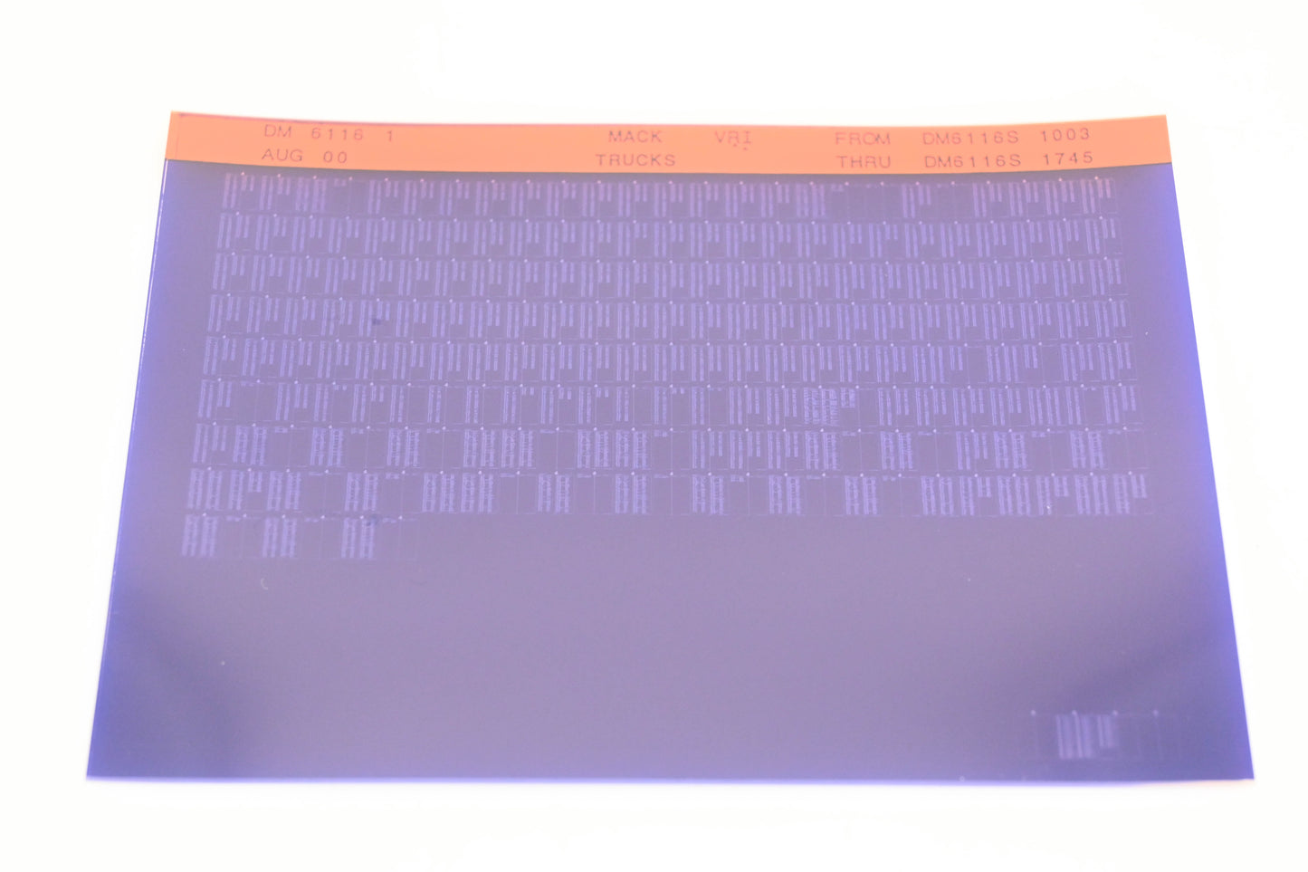 Mack DM6116 1 DM6116S1003 - DM6116S1745 VRI Microfiche NOS
