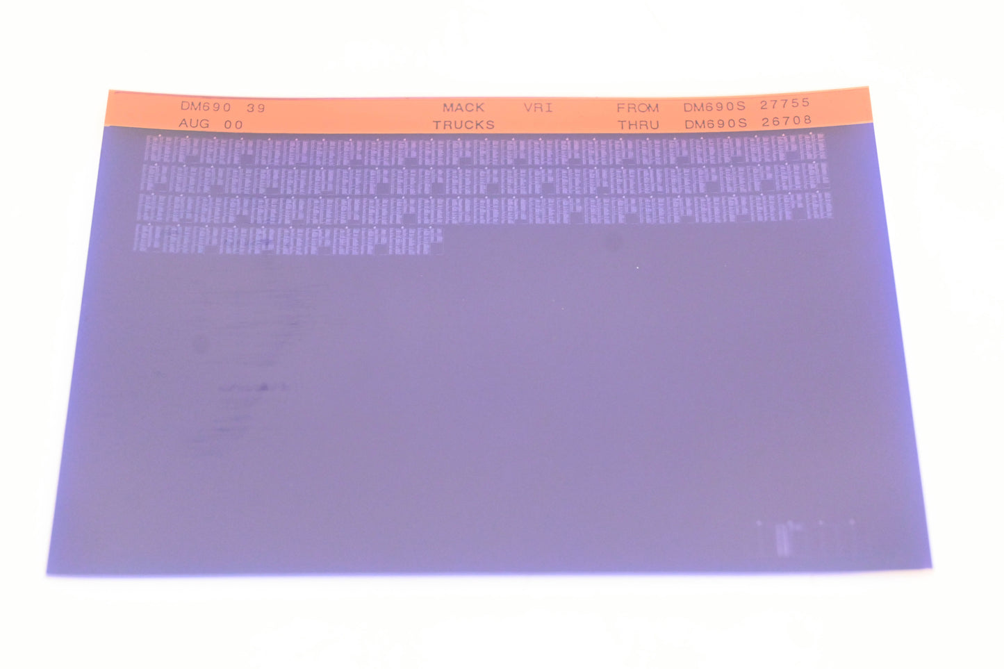 Mack DM690 39 DM690S27755 - DM690S26708 VRI Microfiche NOS