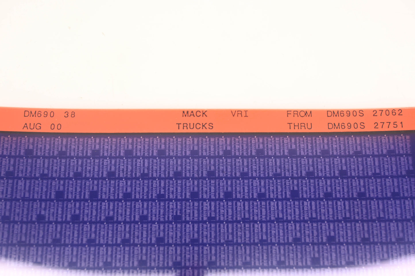 Mack DM690 38 DM690S27062 - DM690S27751 VRI Microfiche NOS