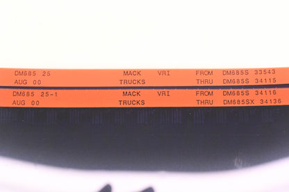 Mack DM685 25, DM685 25-1 DM685S33543 - DM685SX34136 VRI Microfiche Lot of 2 NOS