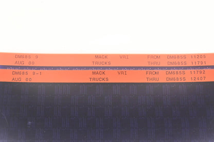 Mack DM685 9, DM685 9-1 DM685S11205 - DM685S12407 VRI Microfiche Lot of 2 NOS