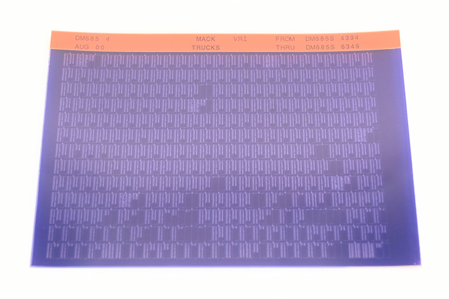 Mack DM685 4 DM685S4394 - DM685S6349 VRI Microfiche NOS