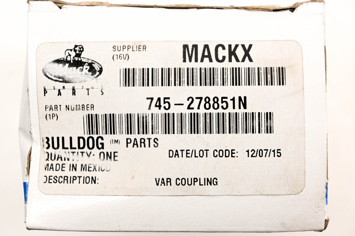 Mack 745-278851N, 745278851N, MS-35746-1 Bendix Hose Coupling NOS