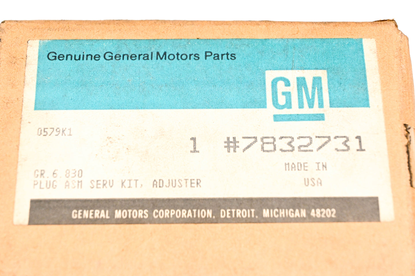 GM 7832731 Steering Gear Adjuster Plug Kit NOS