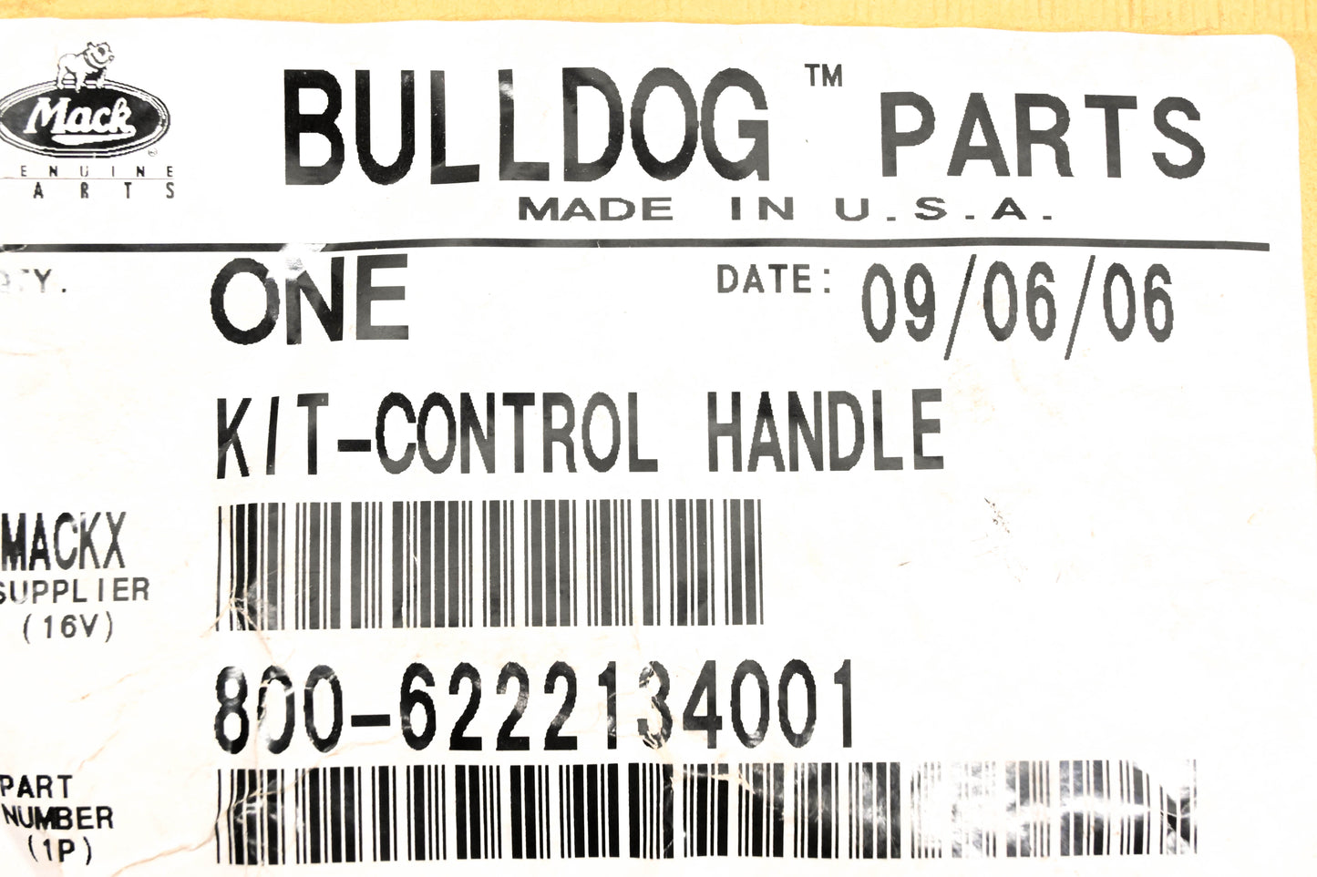 Mack 800-6222134001 Control Handle Kit NOS