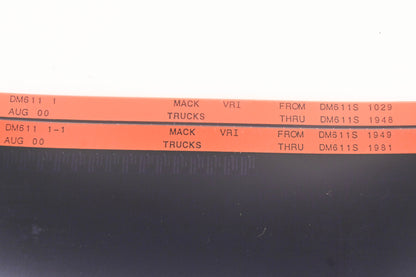 Mack DM611 1, DM611-1-1 DM611S1020 - DM611S1981 VRI Microfiche Lot of 2 NOS