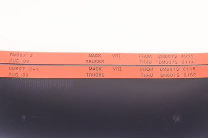 Mack DM607-3, DM607 3-1 DM607S4955 - DM607S6182 VRI Microfiche Lot of 2 NOS