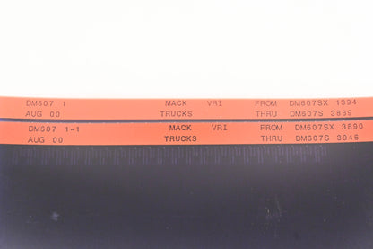 Mack DM607 1, DM607 1-1 DM607SX1394 - DM607S3946 VRI Microfiche Lot of 2 NOS