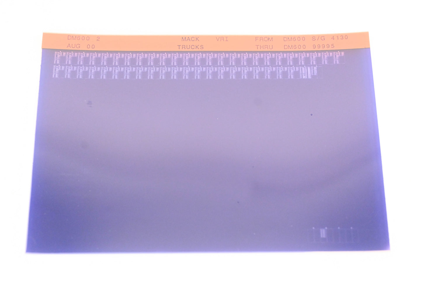 Mack DM600 2 DM600 S/G 4130 - DM60099995 VRI Microfiche NOS