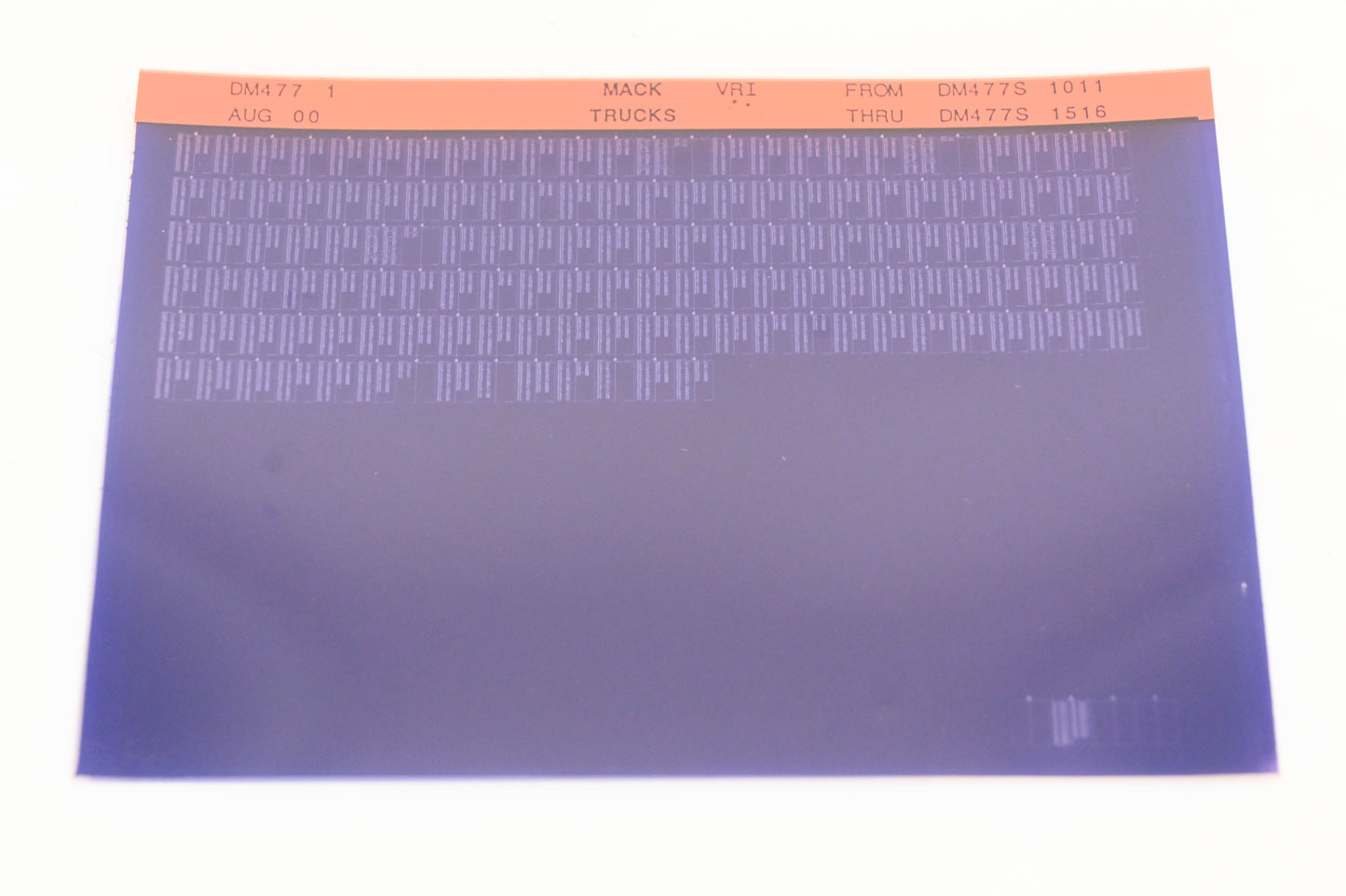 Mack DM477 1 DM477S1011 - DM477S1516 VRI Microfiche NOS