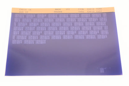Mack CX613 18 SX6137688 - CX6139481 VRI Microfiche NOS