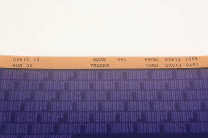 Mack CX613 18 SX6137688 - CX6139481 VRI Microfiche NOS