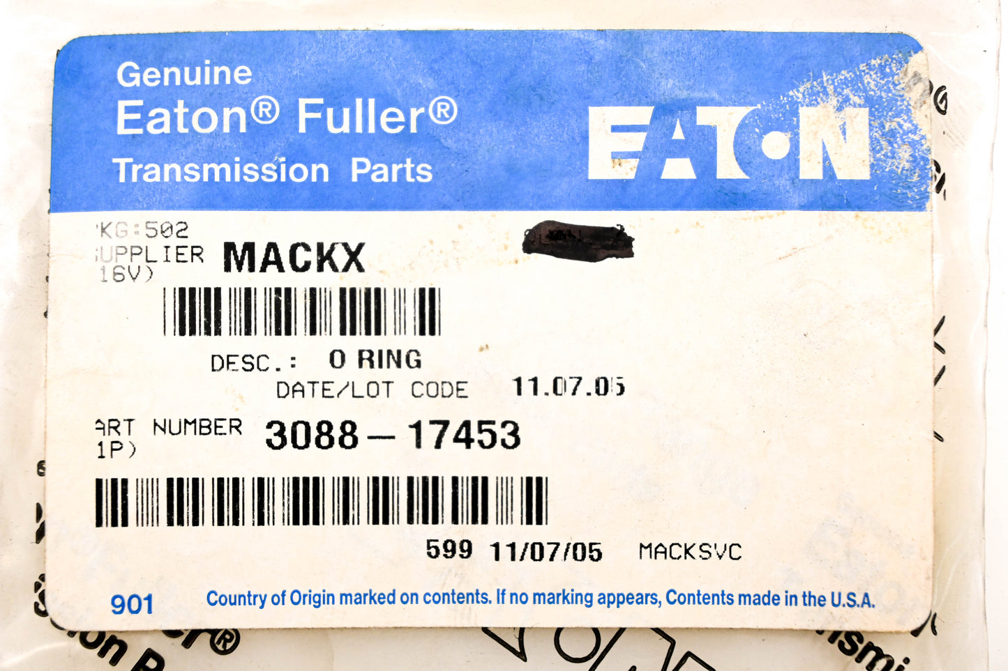 Mack 3088-17453 Eaton Fuller O-Ring NOS