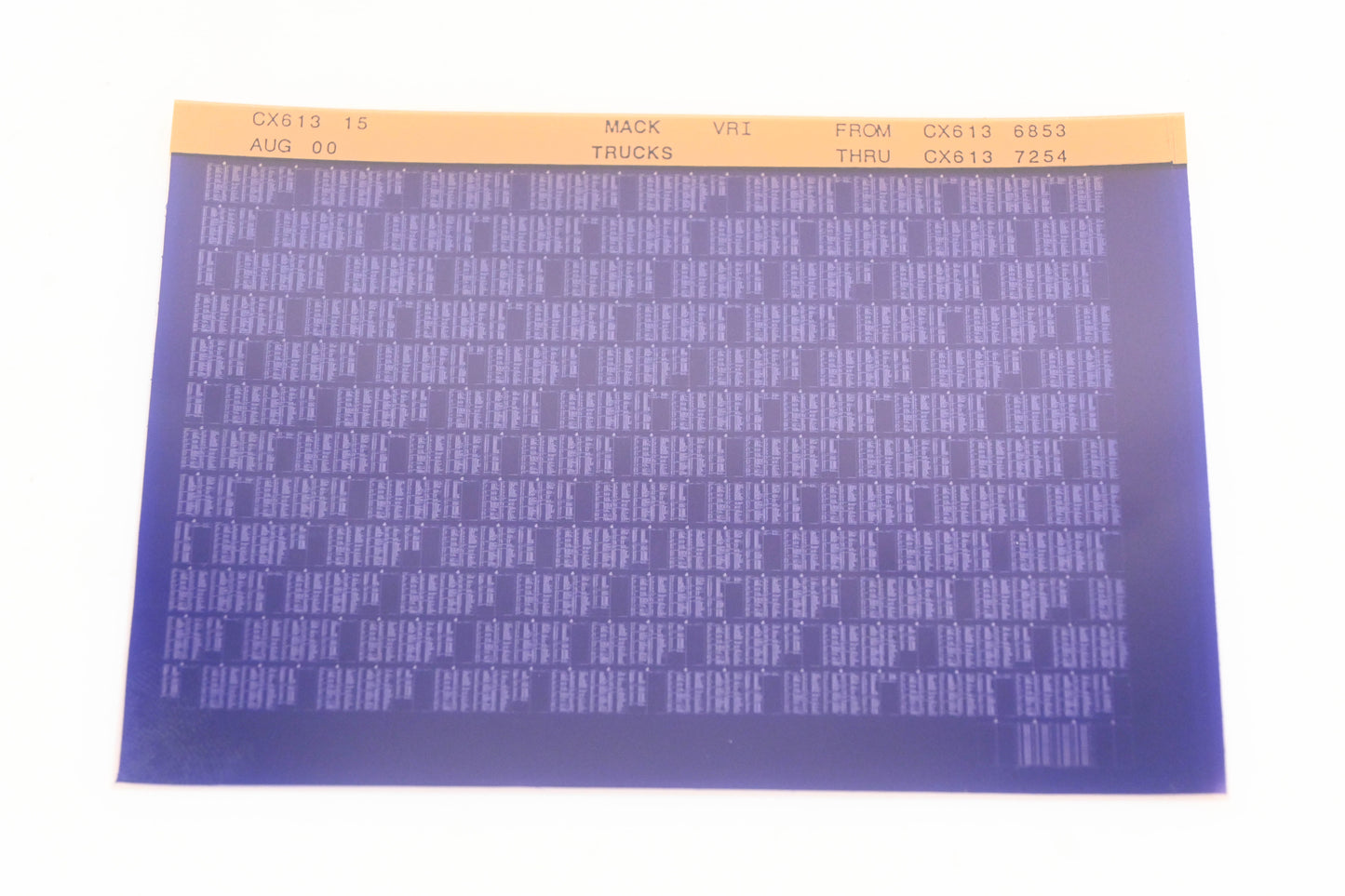 Mack CX613 15 CX6136853 - CX6137254 VRI Microfiche NOS