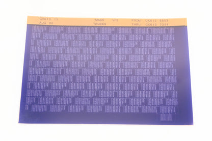 Mack CX613 15 CX6136853 - CX6137254 VRI Microfiche NOS