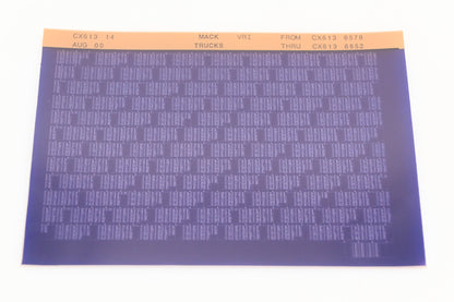 Mack CX613 14 CX6136578 - CX6136852 VRI Microfiche NOS