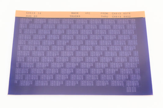 Mack CX613 14 CX6136578 - CX6136852 VRI Microfiche NOS