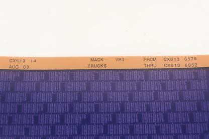 Mack CX613 14 CX6136578 - CX6136852 VRI Microfiche NOS