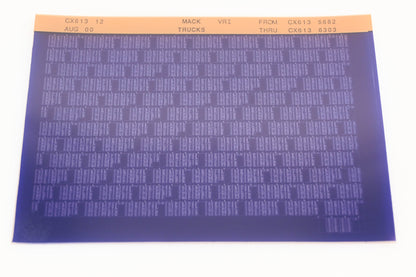 Mack CX613 12 CX6135682 - CX6136303 VRI Microfiche NOS